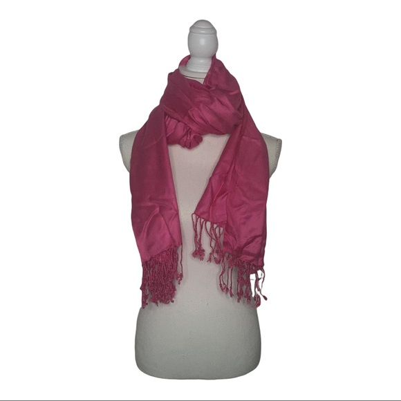 APT 9 Pink Scarf/Wrap with Fringes - Picture 4 of 4